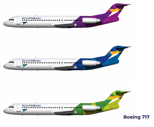 Ecuador's newest start up , Ecuatoriana Airlines reveals it's Livery and fleet !
