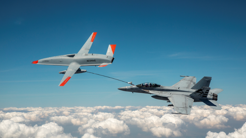  Futuristic  Refuelling  :  MQ-25 first to conduct unmanned aerial refueling on a Navy F/A-18 Super Hornet.