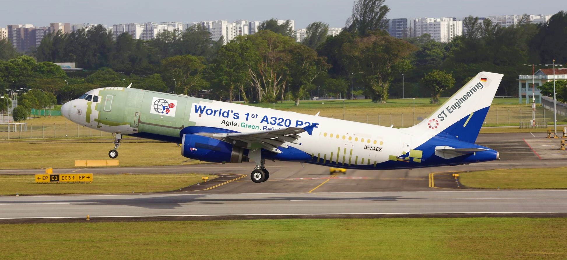World's  first   Airbus  A320P2F ( Passenger  to  Freighter ) ,  converted  by  ST Engineering  ,  made  it's  maiden  test  Flight !