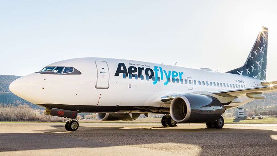 New Airline  !  Kelowna's  KF  Aerospace  Launched  'Aeroflyer'  Passenger  Charter  Service  with  two  Boeing  B737-600  aircraft .